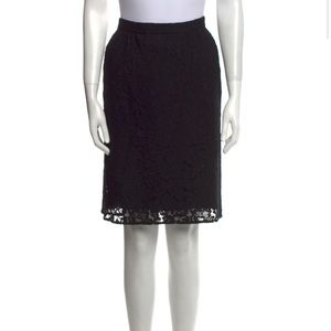 DOLCE & GABBANA LACE SKIRT Black Zipper Snap Fastening At Back Pockets 44 = 8